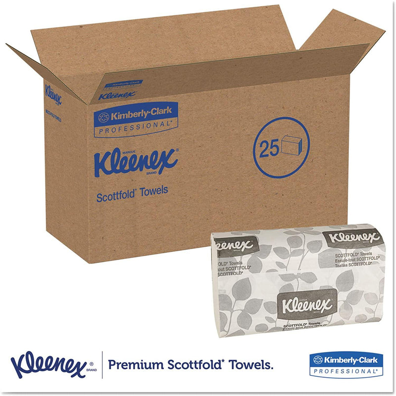 Kleenex 13254 Premiere Folded Towels, 9 2/5 x 12 2/5, White, 120 per Pack (Case of 25 Packs) 13254