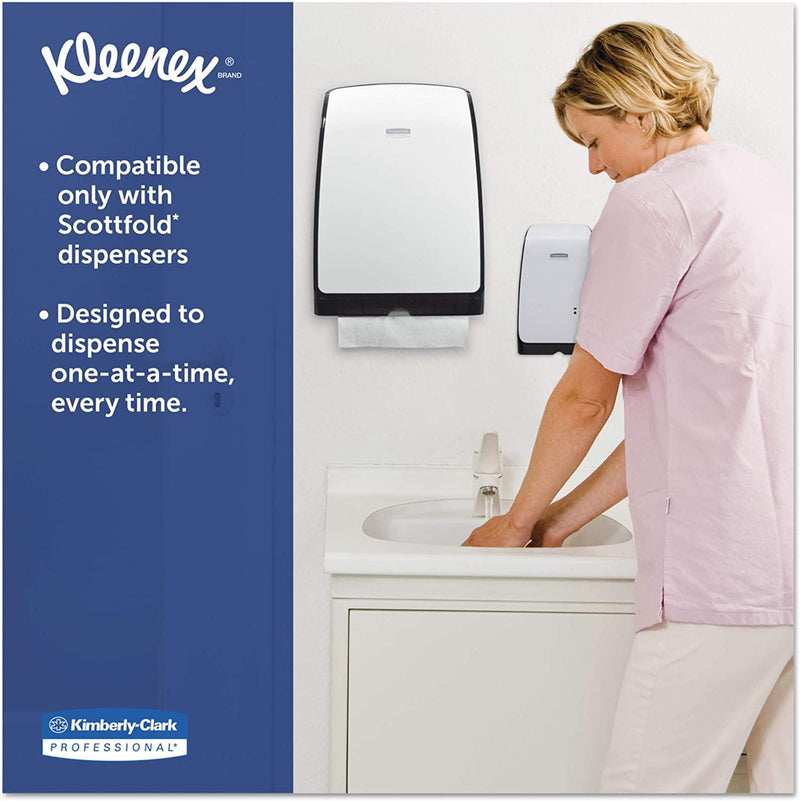 Kleenex 13254 Premiere Folded Towels, 9 2/5 x 12 2/5, White, 120 per Pack (Case of 25 Packs) 13254