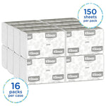 Kleenex Multifold Paper Towels (01890), White, 16 Packs / Case, 150 Tri Fold Paper Towels / Pack, 2,400 Towels / Case 01890