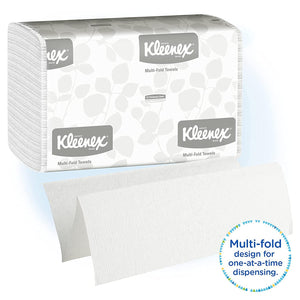 Kleenex Multifold Paper Towels (01890), White, 16 Packs / Case, 150 Tri Fold Paper Towels / Pack, 2,400 Towels / Case 01890