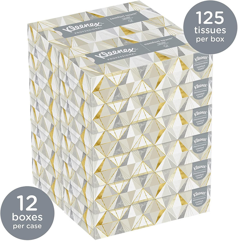 Kleenex Professional Facial Tissue, Flat Tissue Boxes, 12 Boxes 03076