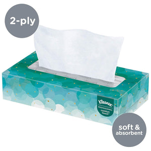 Kleenex Professional Facial Tissue for Business (21400), Flat Tissue Boxes, 36 Boxes / Case, 100 Tissues / Box, 3,600 Tissues / Case 21400