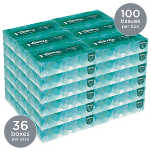 Kleenex Professional Facial Tissue for Business (21400), Flat Tissue Boxes, 36 Boxes / Case, 100 Tissues / Box, 3,600 Tissues / Case 21400