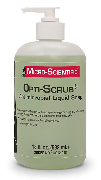 Opti-Scrub® Liquid Antimicrobial Skin Cleanser, Pump Top, 18 oz, 12/cs