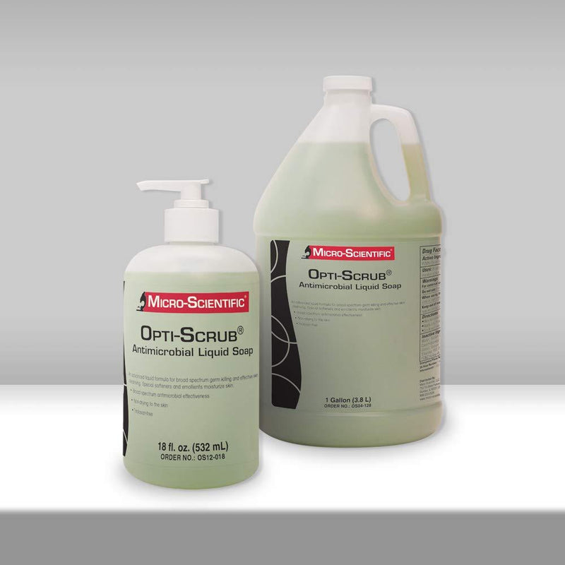 Opti-Scrub Antimicrobial Liquid Soap, Broad Spectrum, Non-Drying, 18 Ounce OS12-018