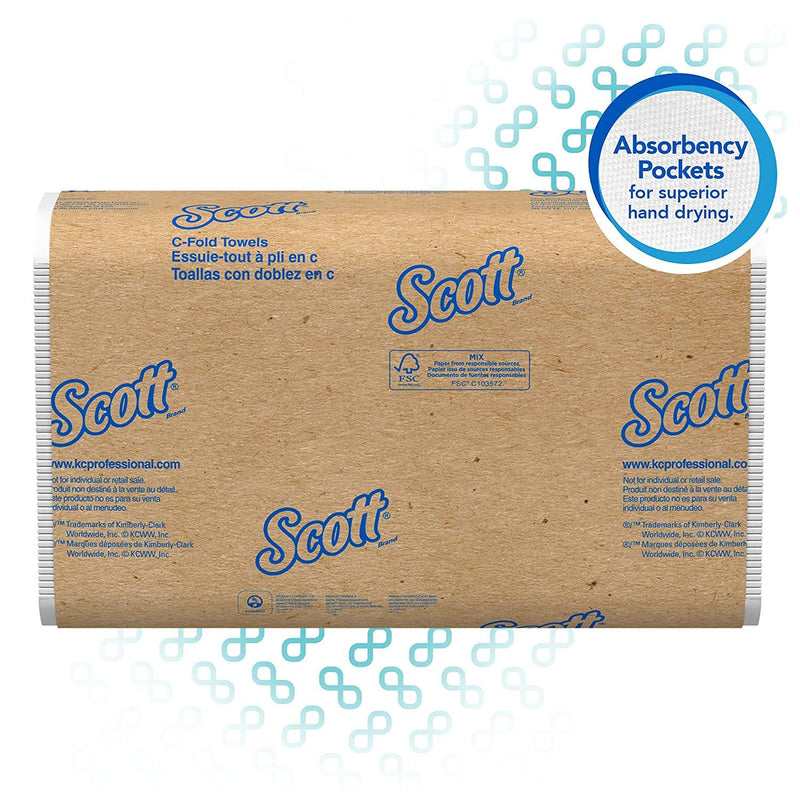 Scott Essential C Fold Paper Towels, 12 Packs / Case, 200 C Fold Towels 01510
