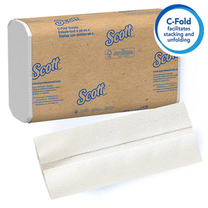 Scott Essential C Fold Paper Towels, 12 Packs / Case, 200 C Fold Towels 01510