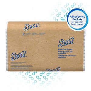 Scott Essential Multifold Paper Towels (01804) with Fast-Drying Absorbency Pockets, White, 16 Packs / Case, 250 Multifold Towels / Pack 01804