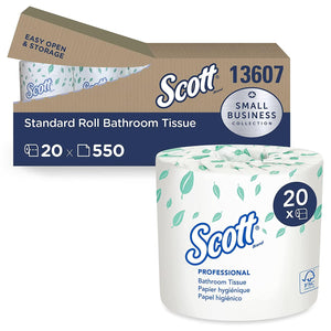 Scott Essential Professional Bulk Toilet Paper for Business (13607), Individually Wrapped Standard Rolls, 2-Ply, White, 20 Rolls/Convenience Case, 550 Sheets/Roll 13607