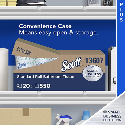 Scott Essential Professional Bulk Toilet Paper for Business (13607), Individually Wrapped Standard Rolls, 2-Ply, White, 20 Rolls/Convenience Case, 550 Sheets/Roll | 13607 | | Paper Towel, Paper Towels, Supply District, Toilet Paper | ‎Kimberly-Clark | Sur