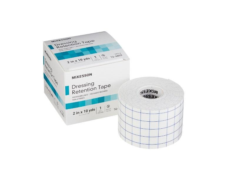 Dressing Retention Tape with Liner McKesson Water Resistant Nonwoven / Printed Release Paper NonSterile 16-4802