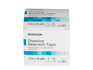 Dressing Retention Tape with Liner McKesson Water Resistant Nonwoven / Printed Release Paper NonSterile 16-4802