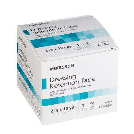 Dressing Retention Tape with Liner McKesson Water Resistant Nonwoven / Printed Release Paper NonSterile
