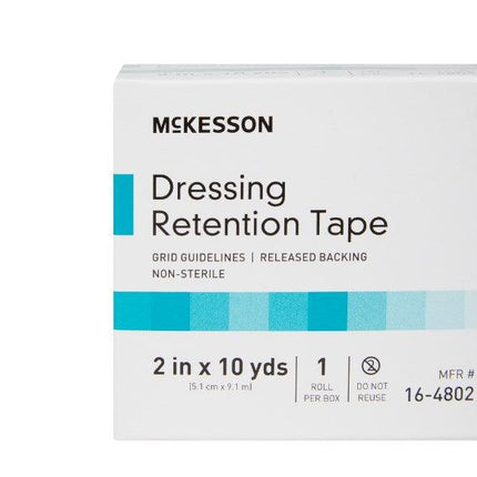 Dressing Retention Tape with Liner McKesson Water Resistant Nonwoven / Printed Release Paper NonSterile