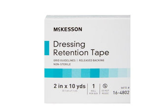 Dressing Retention Tape with Liner McKesson Water Resistant Nonwoven / Printed Release Paper NonSterile 16-4802