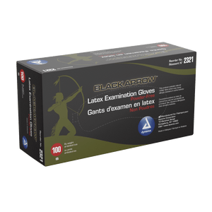 Dynarex Black Arrow Latex Exam Gloves, Powder-Free 2321