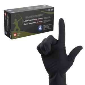 Dynarex Black Arrow Latex Exam Gloves, Powder-Free 2321