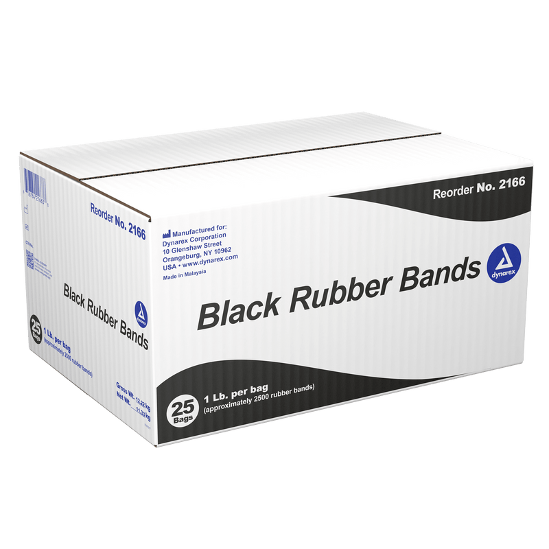 Black Rubber Bands - Dynarex 2166
