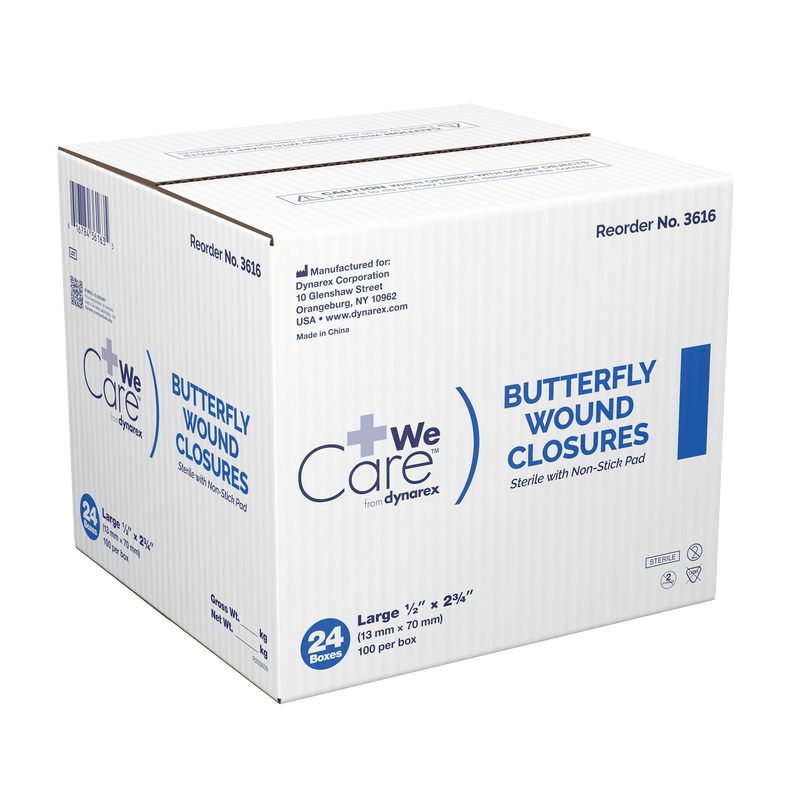 Dynarex Skin Closure Strip Secure Strip Plastic Butterfly Closure White 3615