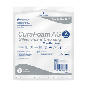 Dynarex CuraFoam AG Silver Foam Dressing - 4"X4" 3047