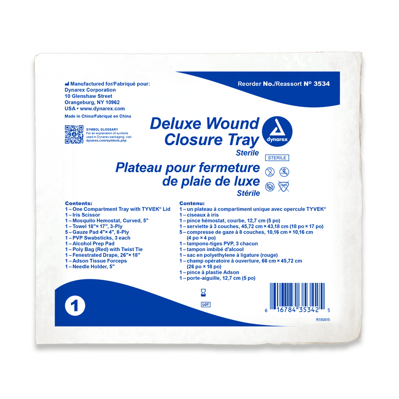 Dynarex Deluxe Wound Closure Trays 3534