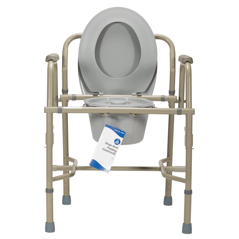 Dynarex Drop-Arm Folding Commode 10376