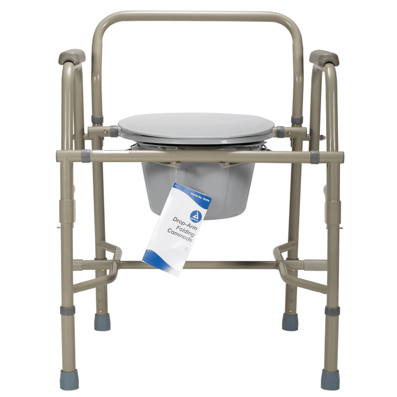 Dynarex Drop-Arm Folding Commode 10376