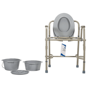 Dynarex Drop-Arm Folding Commode 10376