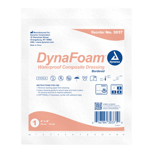 Dynarex DynaFoam Waterproof Bordered Foam Dressing 3037