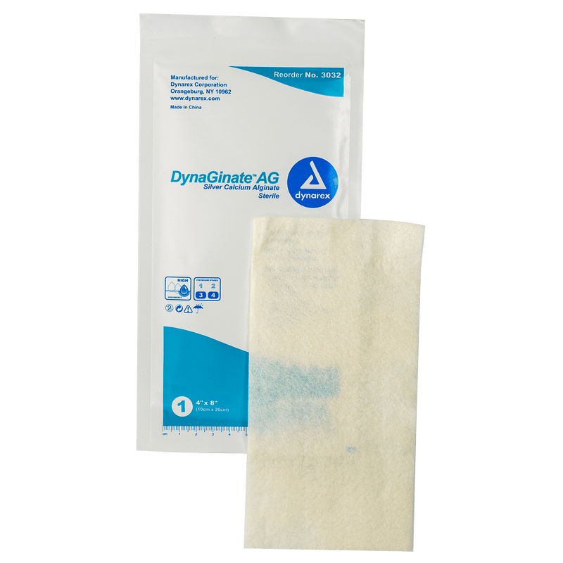 Dynarex DynaGinate AG Silver Calcium Alginate Dressings 3032
