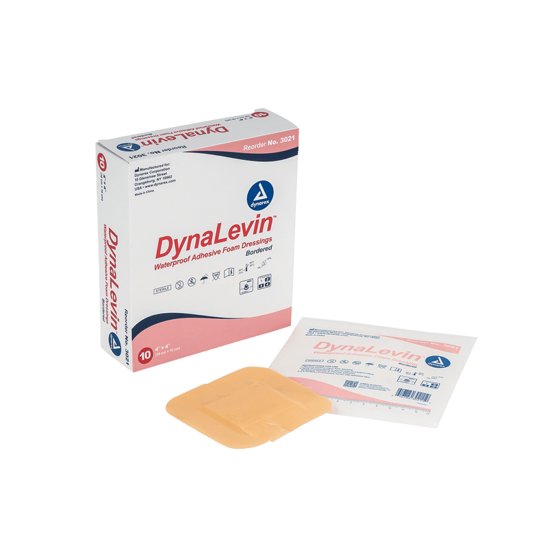 Dynarex DynaLevin Waterproof Adhesive Bordered Foam Dressings 3021