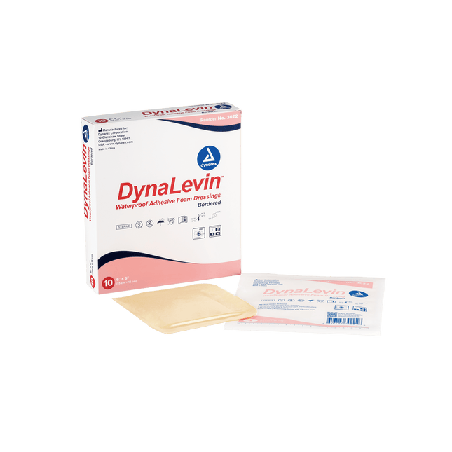 Dynarex | Dynarex DynaLevin Waterproof Adhesive Bordered Foam Dressings | 3022