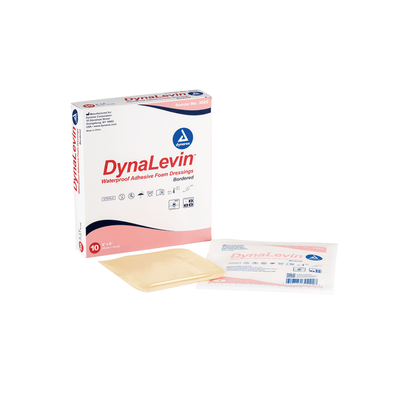 Dynarex DynaLevin Waterproof Adhesive Bordered Foam Dressings 3022