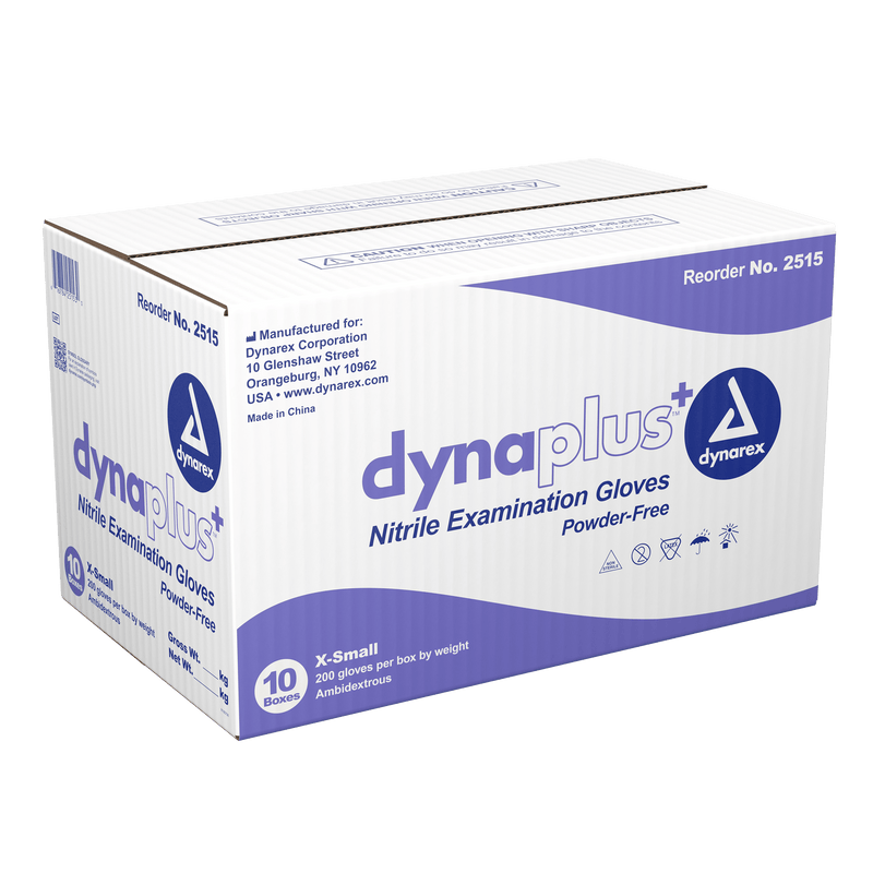 Dynarex DynaPlus Nitrile Exam Gloves, Powder-Free 2515
