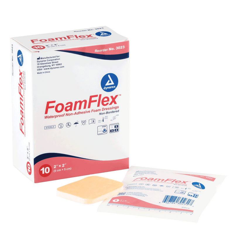 Dynarex FoamFlex Non-Adhesive Waterproof Foam Dressings 3023
