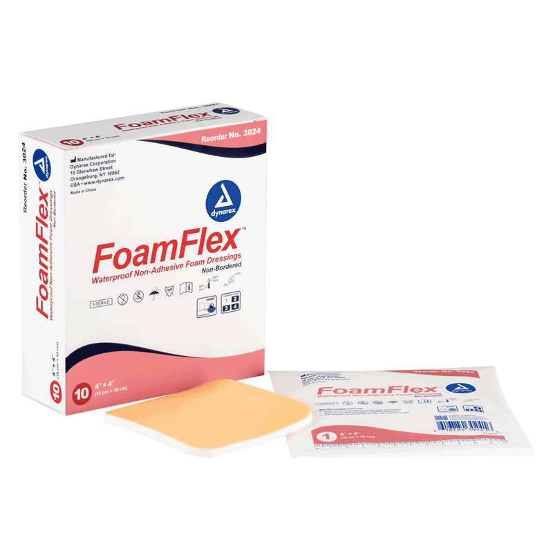 Dynarex FoamFlex Non-Adhesive Waterproof Foam Dressings 3024