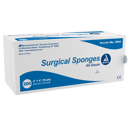 Dynarex Gauze Sponges & Pads Sterile & Non Sterile | 3244 | | Disposable Medical Supplies, done, Dressings & Sponges, General & Advanced Wound Care, Patient Care, Surgical & Procedural | Dynarex | SurgiMac