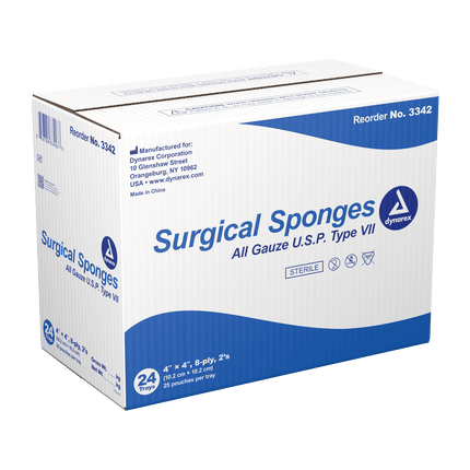 Dynarex Gauze Sponges & Pads Sterile & Non Sterile | 3322 | | Disposable Medical Supplies, done, Dressings & Sponges, General & Advanced Wound Care, Patient Care, Surgical & Procedural | Dynarex | SurgiMac