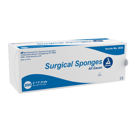 Dynarex Gauze Sponges & Pads Sterile & Non Sterile | 3222 | | Disposable Medical Supplies, done, Dressings & Sponges, General & Advanced Wound Care, Patient Care, Surgical & Procedural | Dynarex | SurgiMac