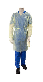 Isolation Gown Fluid Resistant Universal, Yellow 50 pack 2141