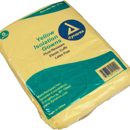 Dynarex Isolation Gown Fluid Resistant Universal, Yellow 50 pack | 2141 | | Disposable Dental Supplies, Disposable Medical Supplies, Isolation Gowns | Dynarex | SurgiMac