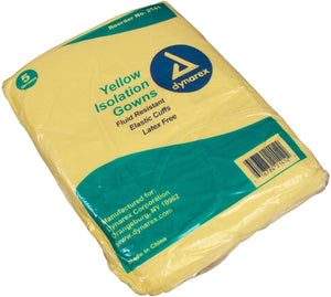 Isolation Gown Fluid Resistant Universal, Yellow 50 pack 2141