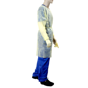 Isolation Gown Fluid Resistant Universal, Yellow 50 pack 2141