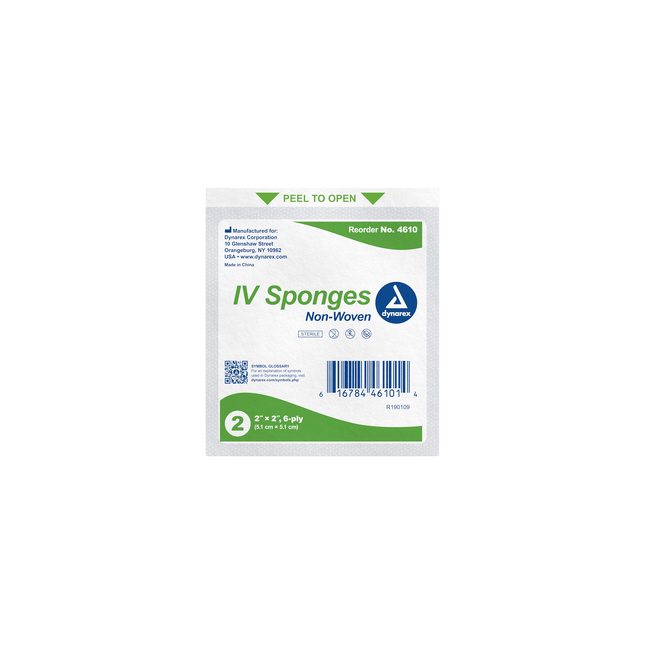 Dynarex | Dynarex IV Sponge 2in X 2in - 6 Ply - 2/Pouch | 4610