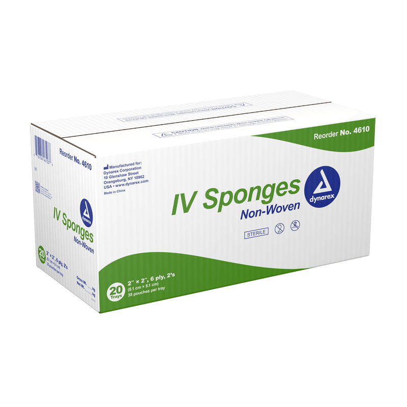 Dynarex IV Sponge 2in X 2in - 6 Ply - 2/Pouch 4610