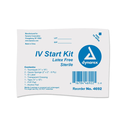Dynarex IV Start Kits | 4692 | | Disposable Medical Supplies, First Responder Supplies, IV & Drug Delivery, IV Start Supplies | Dynarex | SurgiMac