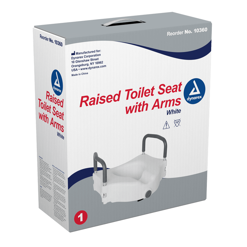 Dynarex Locking Raised Toilet Seat With Arms 10360