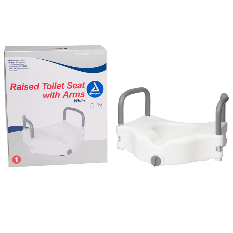 Dynarex Locking Raised Toilet Seat With Arms 10360