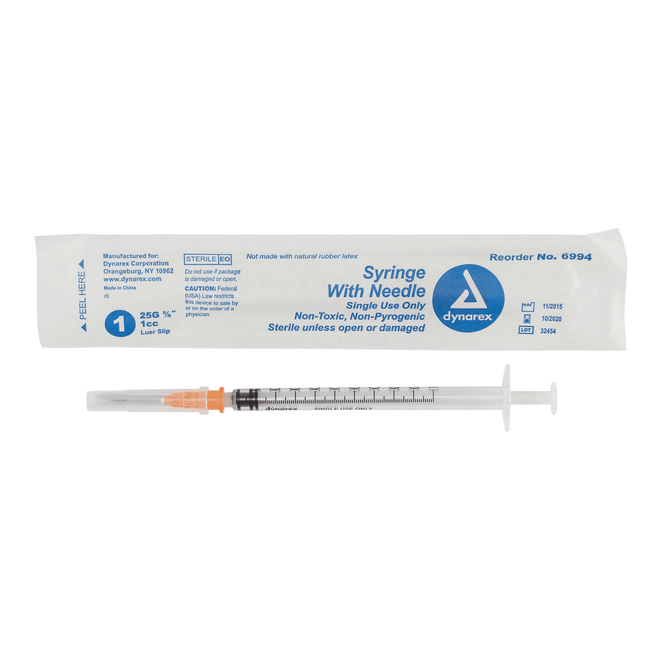 Dynarex | Syringe - Non-Safety with Needle - Luer slip by Dynarex | 6994