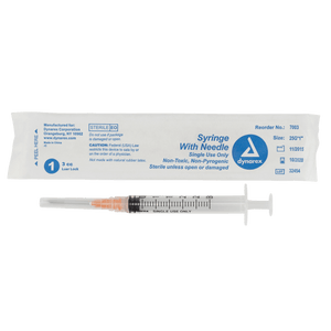 Syringe - Non-Safety with Needle - Luer slip by Dynarex 7003